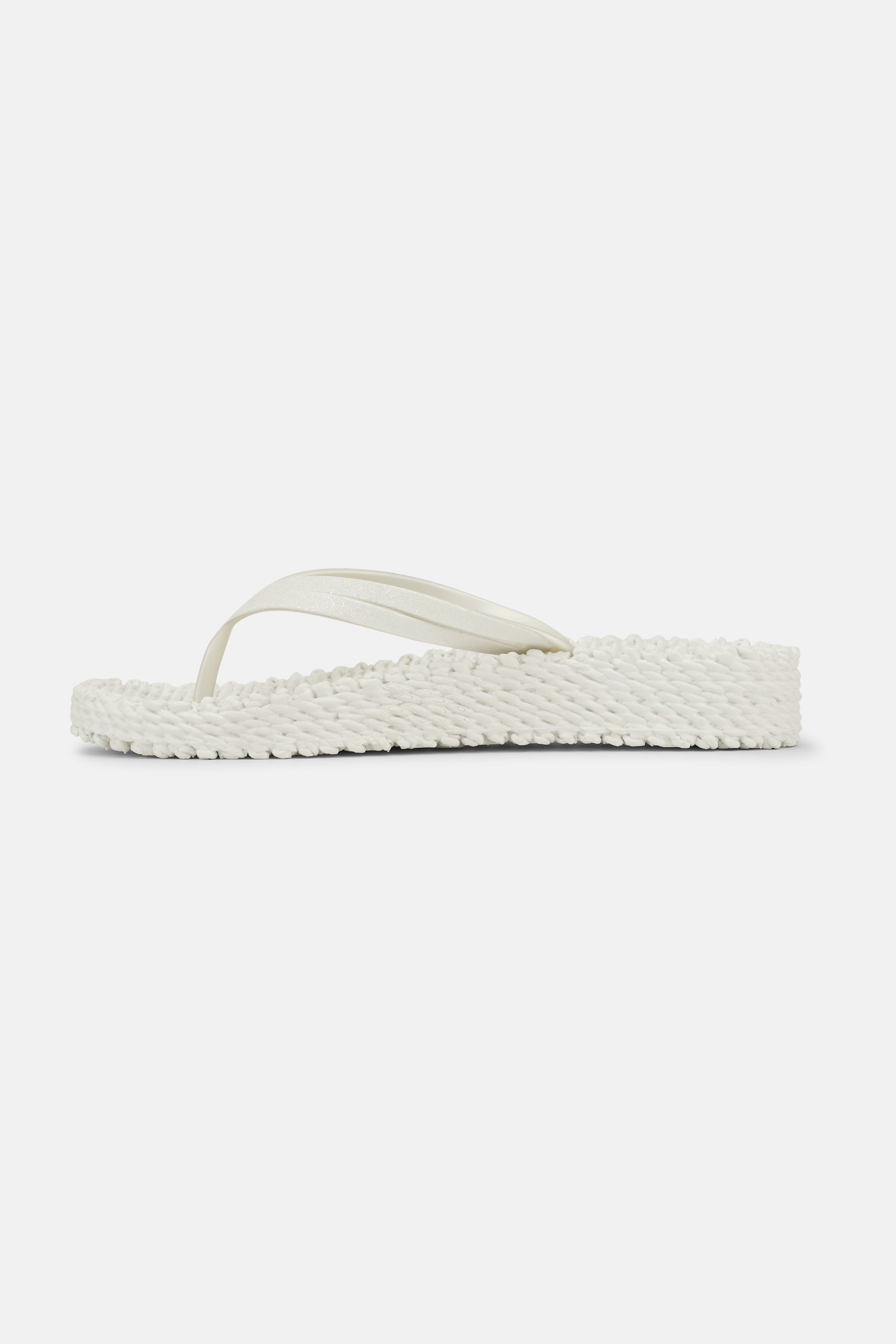Platform Klipklapper Glitter - Creme